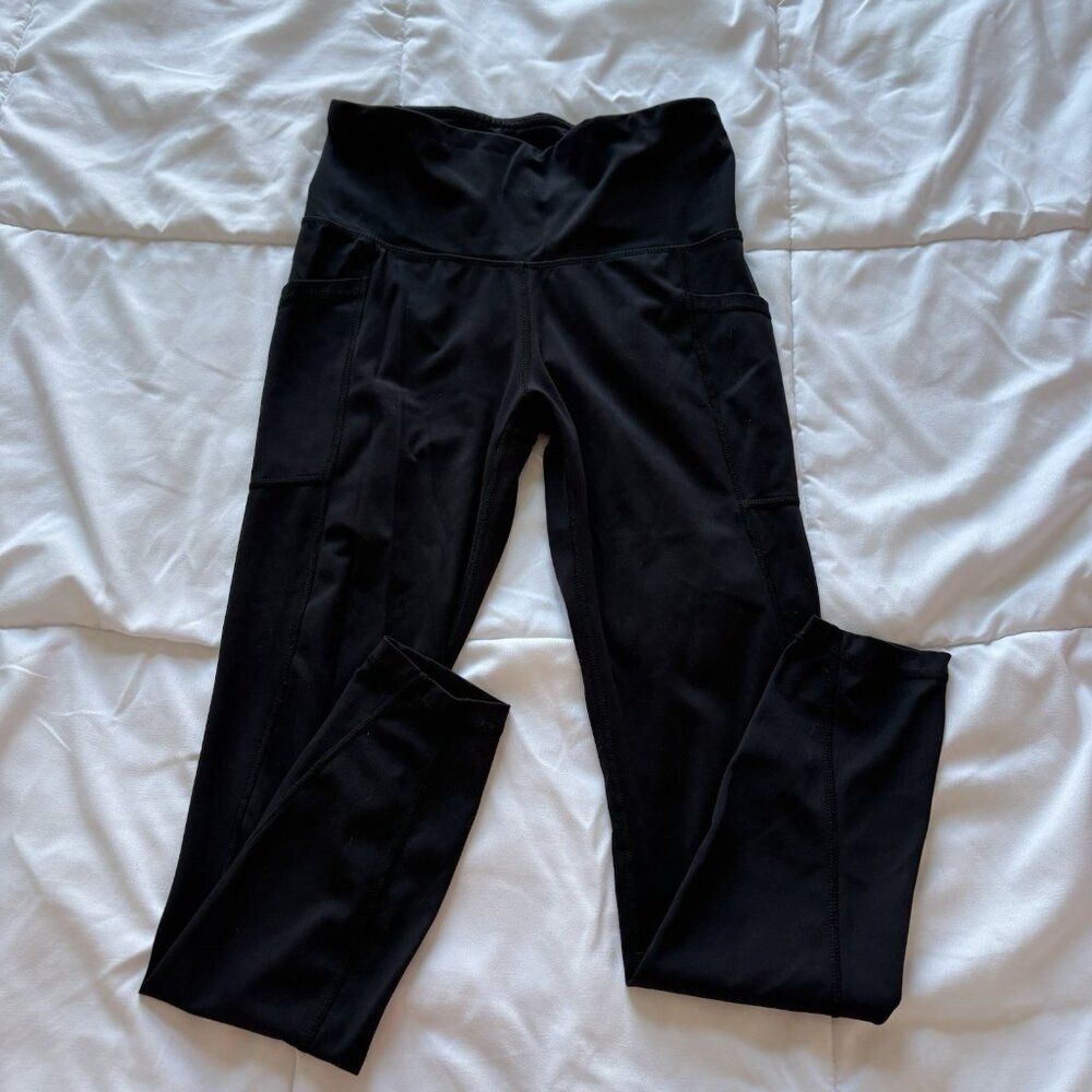 Reebok Womens Size Small Black‎ Leggings Pockets Activewear Workout Running